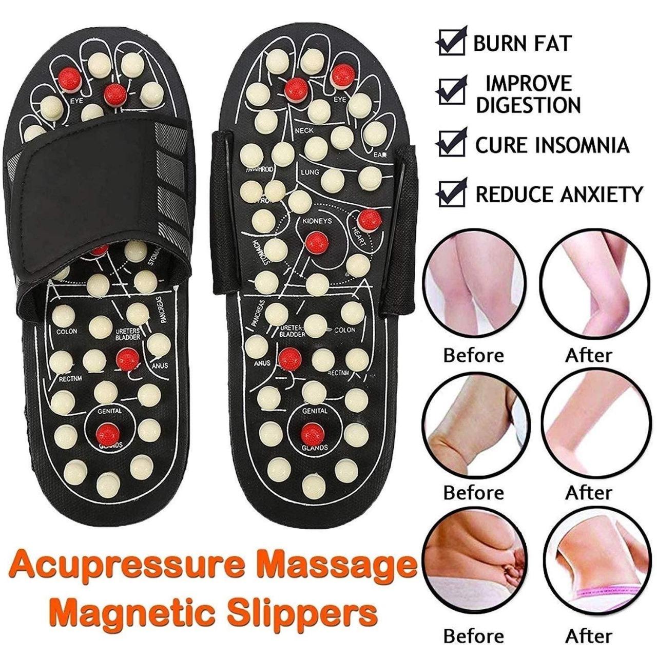 Acupressure and Magnetic Therapy Paduka Slippers for Full Body Blood Circulation For Men and Women - Vistora