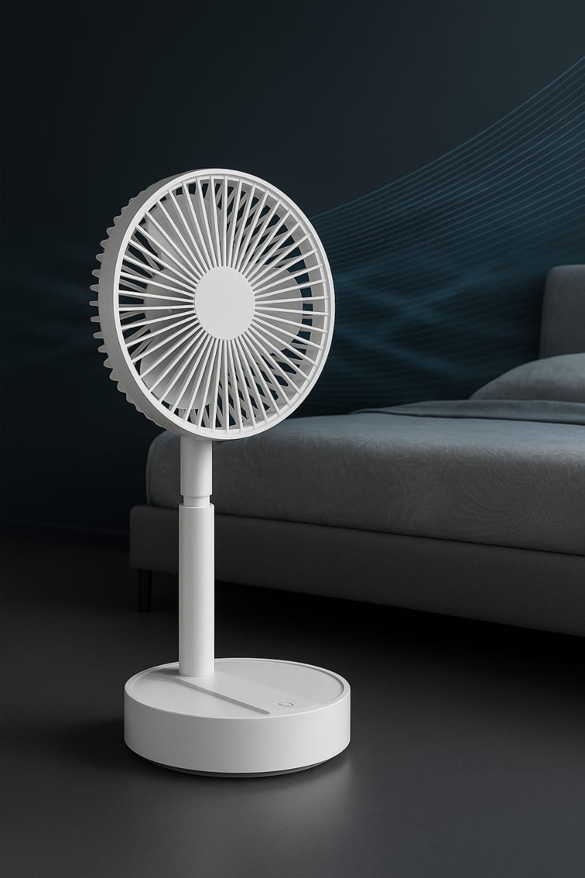 Adjustable Height Telescopic Rechargeable Standing Fan Rechargeable Pedestal Fan
