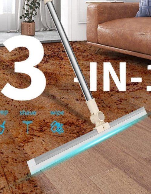 Heavy Duty Magic Broom Silicone Floor Wiper–Premium Floor Squeegee with Stainless Steel Extendable Handle - Vistora